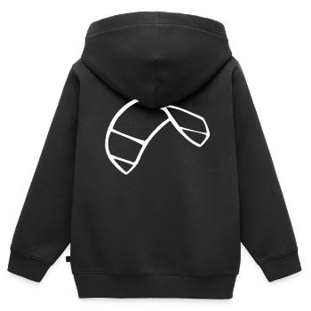 kite - Kinder Premium Organic Zip Hoodie - Schwarz - Hinten - AI Model Kid Male (0cm)