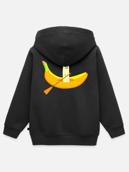 Paddler mit Banane - Kinder Premium Organic Zip Hoodie - Schwarz