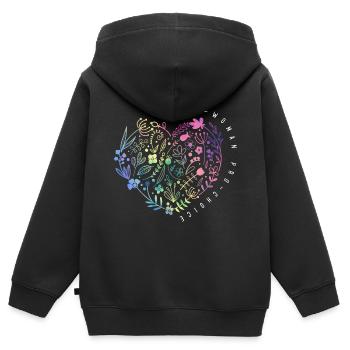 Pro-Choice-Frauenrechte Empowered Women Blumen - Kinder Premium Organic Zip Hoodie - Schwarz - Hinten - AI Model Kid Male (0cm)