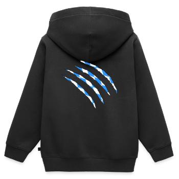 Bayern - Kinder Premium Organic Zip Hoodie - Schwarz - Hinten - AI Model Kid Male (0cm)