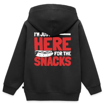 Baseball-Snack-Lebensmittel-Liebhaber - Kinder Premium Organic Zip Hoodie - Schwarz - Hinten - AI Model Kid Male (0cm)