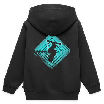 cascade scooter trick scooter - Sweat Premium à capuche zippé enfant bio - noir - Dos - AI Model Kid Male (0cm)