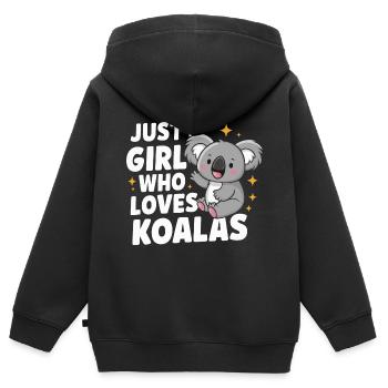Koala Koala Koala Ours Koala Animal - Sweat Premium à capuche zippé enfant bio - noir - Dos - AI Model Kid Male (0cm)