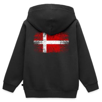 Daenemark 002 AllroundDesigns - Kinder Premium Organic Zip Hoodie - Schwarz - Hinten - AI Model Kid Male (0cm)