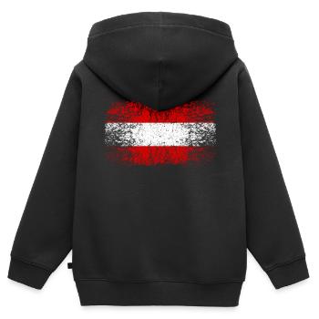 Oesterreich 002 AllroundDesigns - Kinder Premium Organic Zip Hoodie - Schwarz - Hinten - AI Model Kid Male (0cm)