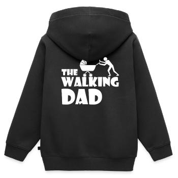 The Walking Dad - Sweat Premium à capuche zippé enfant bio - noir - Dos - AI Model Kid Male (0cm)