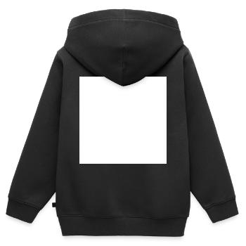 Quadrat Weiß - Kinder Premium Organic Zip Hoodie - Schwarz - Hinten - AI Model Kid Male (0cm)