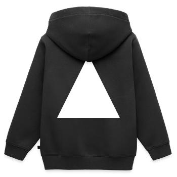 Triangle blanc - Sweat Premium à capuche zippé enfant bio - noir - Dos - AI Model Kid Male (0cm)