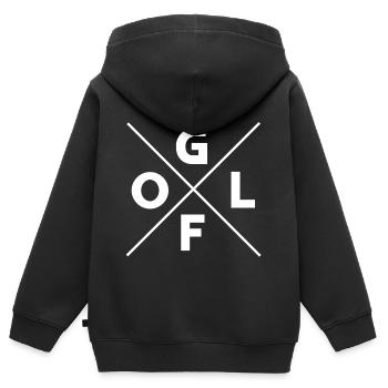 Golf X Golfer Golfen - Kinder Premium Organic Zip Hoodie - Schwarz - Hinten - AI Model Kid Male (0cm)
