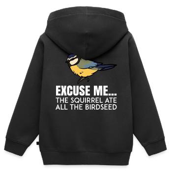 Vogelbeobachtung Vogelfreund Singvogel Ornithologe - Kinder Premium Organic Zip Hoodie - Schwarz - Hinten - AI Model Kid Male (0cm)