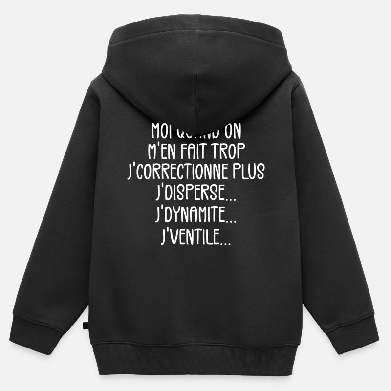 Tontons Flingueurs J'dynamite J'disperse J'ventile - Sweat Premium à capuche zippé enfant bio - noir
