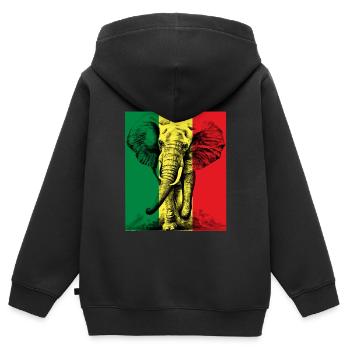 Elefant von Savanna Africa Jungle Safari - Kinder Premium Organic Zip Hoodie - Schwarz - Hinten - AI Model Kid Male (0cm)
