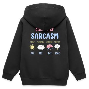 Lustige Chance auf Sarkasmus Wettervorhersage Sarkastisch - Kinder Premium Organic Zip Hoodie - Schwarz - Hinten - AI Model Kid Male (0cm)