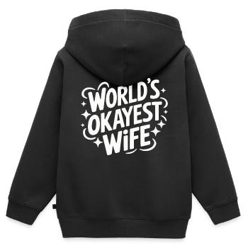Frau Ehefrau Partnerin Familie Verheiratet - Kinder Premium Organic Zip Hoodie - Schwarz - Hinten - AI Model Kid Male (0cm)