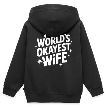 Frau Ehefrau Partnerin Familie Verheiratet - Kinder Premium Organic Zip Hoodie - Schwarz - Hinten - AI Model Kid Male (0cm)