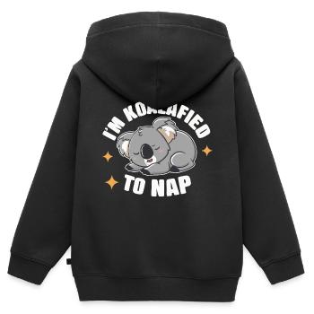 Koala Koala Koala Ours Koala Animal - Sweat Premium à capuche zippé enfant bio - noir - Dos - AI Model Kid Male (0cm)