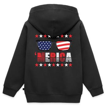 Sonnenbrille USA 4. Juli Merica - Kinder Premium Organic Zip Hoodie - Schwarz - Hinten - AI Model Kid Male (0cm)