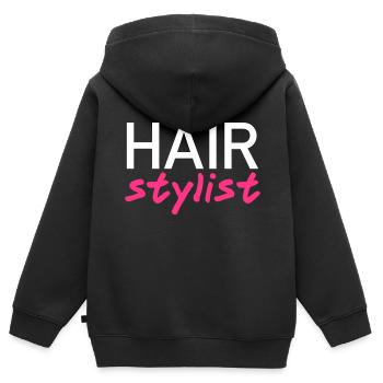 Hair stylist - Kinder Premium Organic Zip Hoodie - Schwarz - Hinten - AI Model Kid Male (0cm)