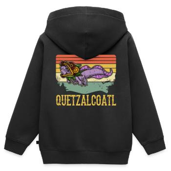 Quetzalcoatl Axolotl Mexique Divinité Aztèque - Sweat Premium à capuche zippé enfant bio - noir - Dos - AI Model Kid Male (0cm)