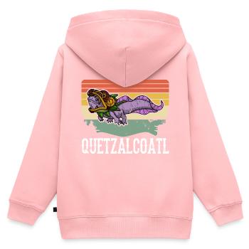 Quetzalcoatl Axolotl Mexique Divinité Aztèque - Sweat Premium à capuche zippé enfant bio - rose - Dos - AI Model Kid Female (0cm)