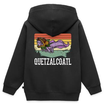 Quetzalcoatl Axolotl Mexiko Azteken Gottheit - Kinder Premium Organic Zip Hoodie - Schwarz - Hinten - AI Model Kid Male (0cm)