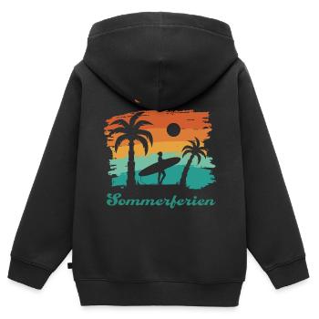 Aloha Sommerferien Surferin Strand Ferien - Kinder Premium Organic Zip Hoodie - Schwarz - Hinten - AI Model Kid Male (0cm)