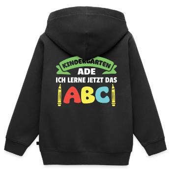 Kindergarten Farewell Hello School, I'm ready! - Kids Premium Organic Zip-up Hoodie - black - Back - AI Model Kid Male (0cm)