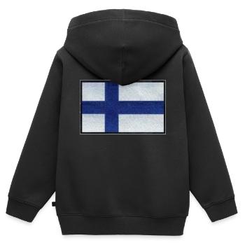 Flag of finland - Kids Premium Organic Zip-up Hoodie - black - Back - AI Model Kid Male (0cm)