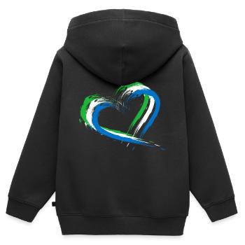 Sierra Leone - Kinder Premium Organic Zip Hoodie - Schwarz - Hinten - AI Model Kid Male (0cm)