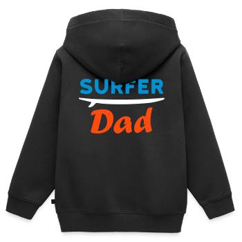 Surfer dad (Surfbrett) - Kinder Premium Organic Zip Hoodie - Schwarz - Hinten - AI Model Kid Male (0cm)