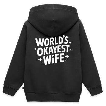 Frau Ehefrau Partnerin Familie Verheiratet - Kinder Premium Organic Zip Hoodie - Schwarz - Hinten - AI Model Kid Male (0cm)