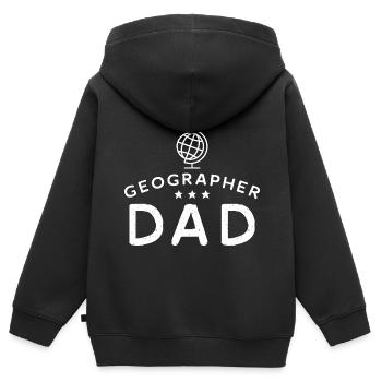 Geograf Papa Geograph Geographie Geografie - Kinder Premium Organic Zip Hoodie - Schwarz - Hinten - AI Model Kid Male (0cm)