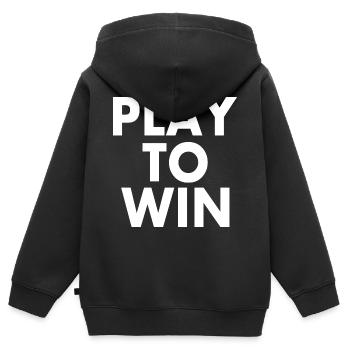 Play to win - Kids Premium Organic Zip-up Hoodie - black - Back - AI Model Kid Male (0cm)