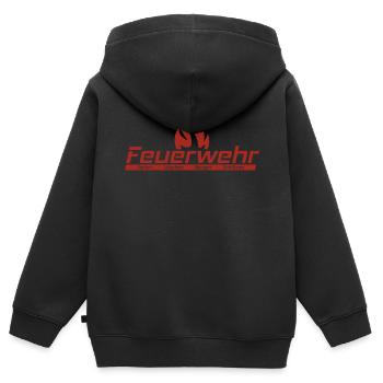 Feuerwehr - Retten, Löschen, Bergen, Schützen - Kinder Premium Organic Zip Hoodie - Schwarz - Hinten - AI Model Kid Male (0cm)