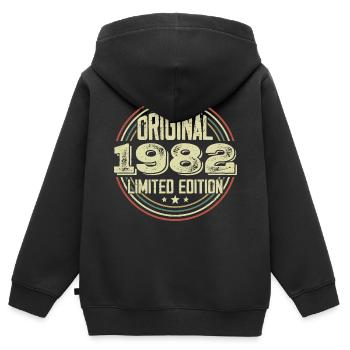 1982 Birthday Parties, ein legendärer Jahrgang - Kinder Premium Organic Zip Hoodie - Schwarz - Hinten - AI Model Kid Male (0cm)