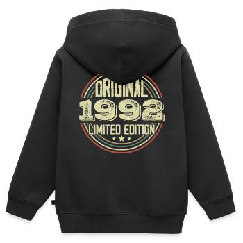 1992 Birthday Parties, ein legendärer Jahrgang - Kinder Premium Organic Zip Hoodie - Schwarz - Hinten - AI Model Kid Male (0cm)