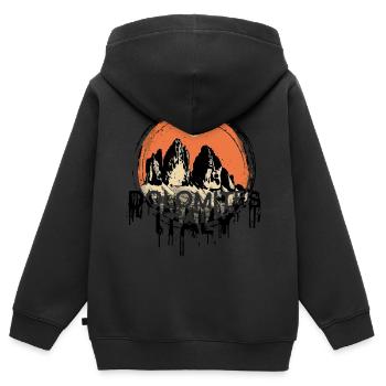 Dolomites Dolomiten Tre Cime Lavaredo Drei Zinnen - Kinder Premium Organic Zip Hoodie - Schwarz - Hinten - AI Model Kid Male (0cm)