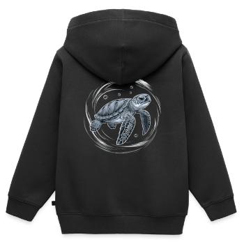 Baby Sea Turtle Swim Water Bubbles Turtles Gifts - Kids Premium Organic Zip-up Hoodie - black - Back - AI Model Kid Male (0cm)