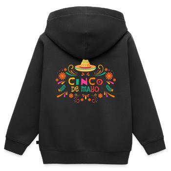 Sombrero Fiesta Joyeux Cinco De Mayo - Sweat Premium à capuche zippé enfant bio - noir - Dos - AI Model Kid Male (0cm)