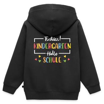 Farewell Children Kindergarten Graduates 2025 - Kids Premium Organic Zip-up Hoodie - black - Back - AI Model Kid Male (0cm)