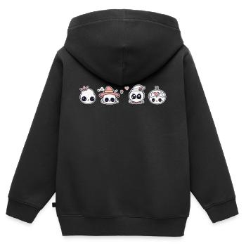 Süß - Kinder Premium Organic Zip Hoodie - Schwarz - Hinten - AI Model Kid Male (0cm)