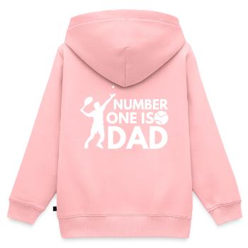 Nummer Eins Ist Papa - Tennis - Kinder Premium Organic Zip Hoodie - Rosa - Hinten - AI Model Kid Female (0cm)