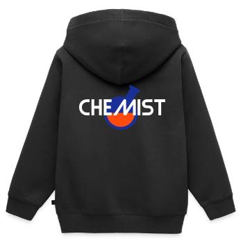 Chemist (geneigter Rundkolben mit Flüssigkeit) - Kinder Premium Organic Zip Hoodie - Schwarz - Hinten - AI Model Kid Male (0cm)