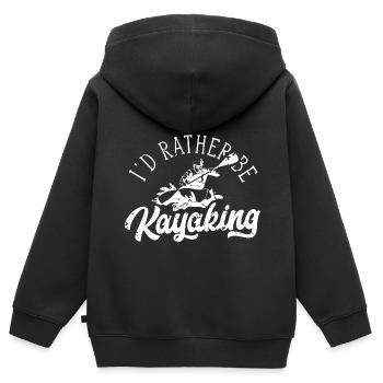Kayak Kajakfahrer Kajak Kajakfahren Kayaking - Kinder Premium Organic Zip Hoodie - Schwarz - Hinten - AI Model Kid Male (0cm)