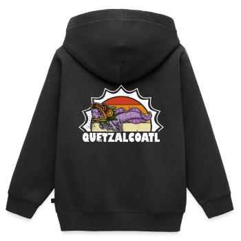Quetzalcoatl Axolotl Mexiko Azteken Gottheit - Kinder Premium Organic Zip Hoodie - Schwarz - Hinten - AI Model Kid Male (0cm)
