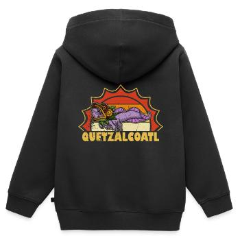 Quetzalcoatl Axolotl Mexiko Azteken Gottheit - Kinder Premium Organic Zip Hoodie - Schwarz - Hinten - AI Model Kid Male (0cm)