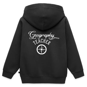 Geografie Lehrer Geographie Geograph Geograf - Kinder Premium Organic Zip Hoodie - Schwarz - Hinten - AI Model Kid Male (0cm)