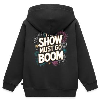 Pyrotechnie Feux d’artifice Pyrotechnie - Sweat Premium à capuche zippé enfant bio - noir - Dos - AI Model Kid Male (0cm)