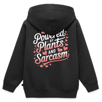 Vegetarian Vegan Veggie Vegetarian - Kids Premium Organic Zip-up Hoodie - black - Back - AI Model Kid Male (0cm)