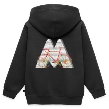 fahrrad e 249 m - Kinder Premium Organic Zip Hoodie - Schwarz - Hinten - AI Model Kid Male (0cm)